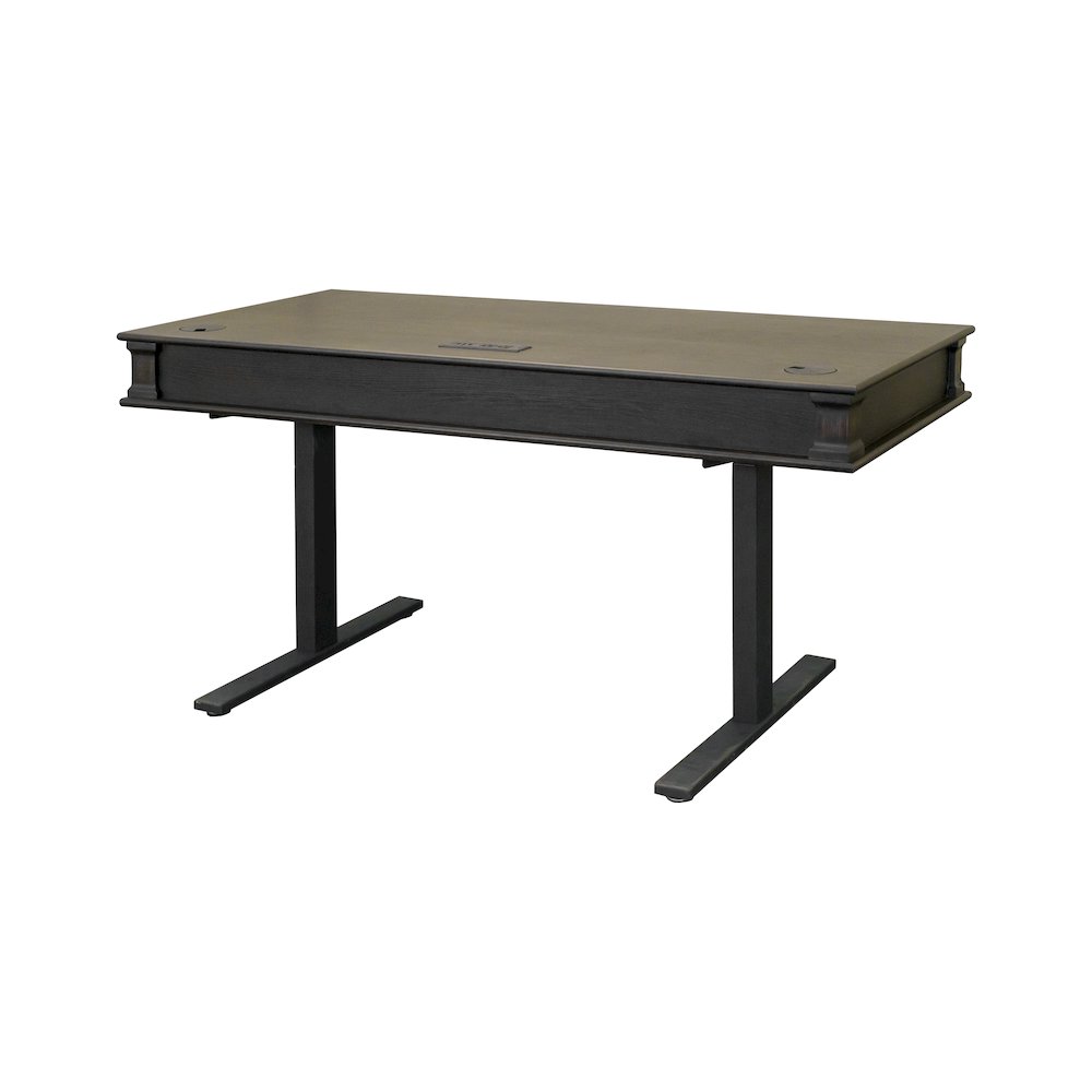 Kingston Wood Electronic Sit/Stand Desk, Dark Brown. Picture 8