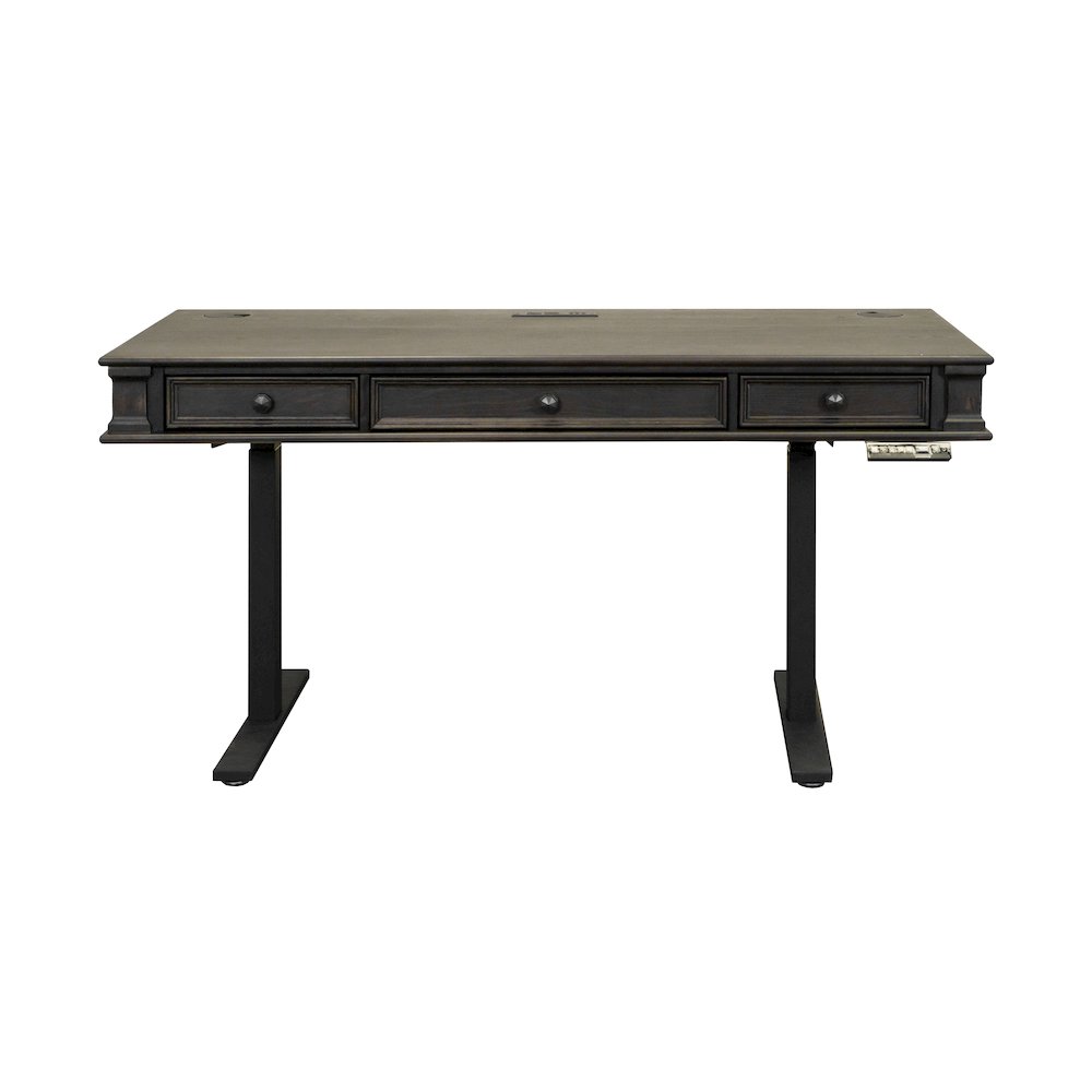 Kingston Wood Electronic Sit/Stand Desk, Dark Brown. Picture 6