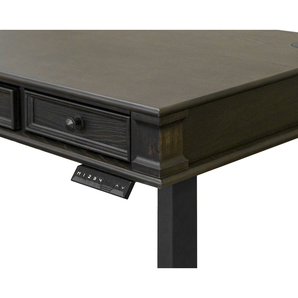 Kingston Wood Electronic Sit/Stand Desk, Dark Brown. Picture 9
