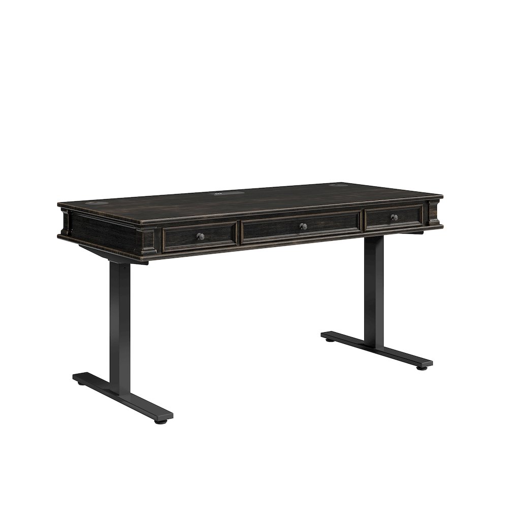 Kingston Wood Electronic Sit/Stand Desk, Dark Brown. Picture 2