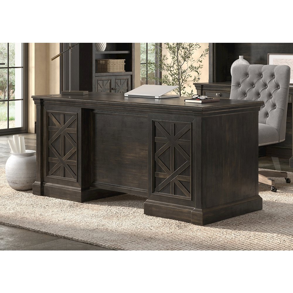 Kingston Wood Double Pedestal Executive Desk, Fully Assembled. Picture 4
