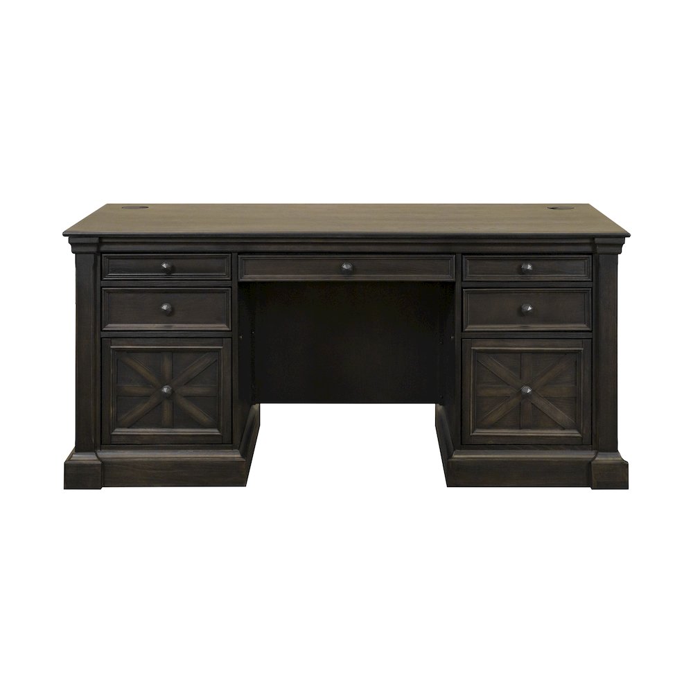 Kingston Wood Double Pedestal Executive Desk, Fully Assembled. Picture 2