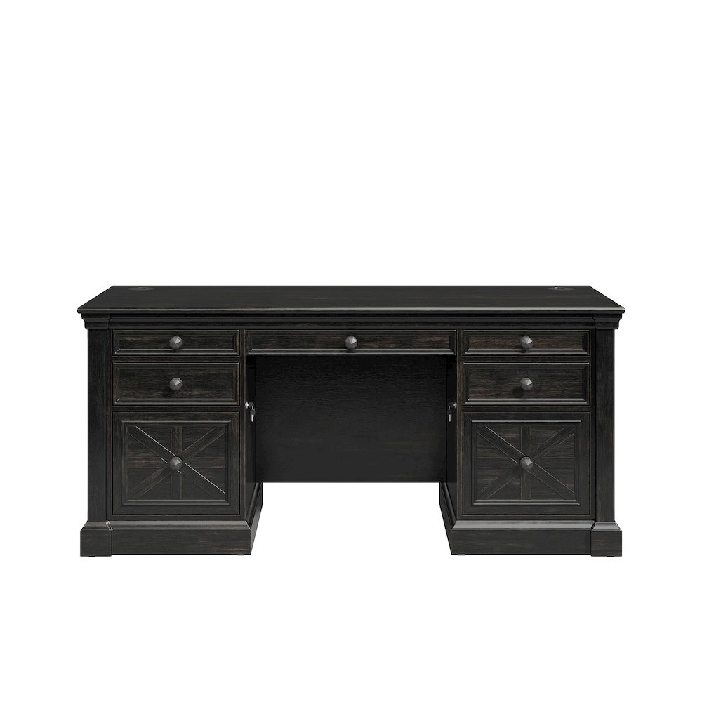 Kingston Wood Double Pedestal Executive Desk, Fully Assembled. Picture 5