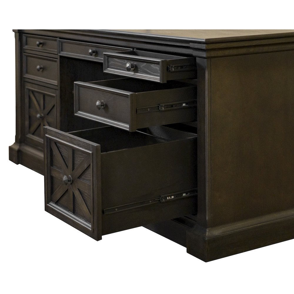 Kingston Wood Double Pedestal Executive Desk, Fully Assembled. Picture 12
