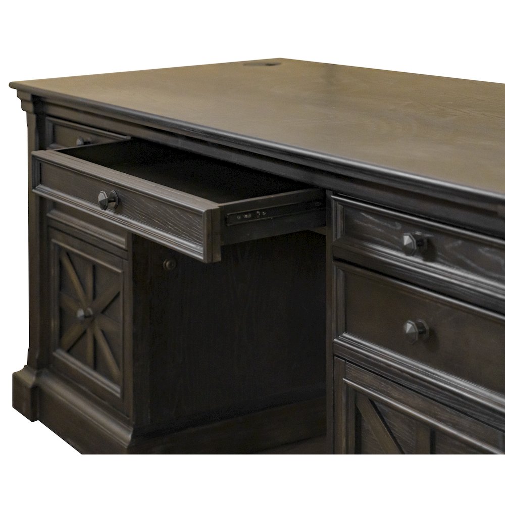 Kingston Wood Double Pedestal Executive Desk, Fully Assembled. Picture 13