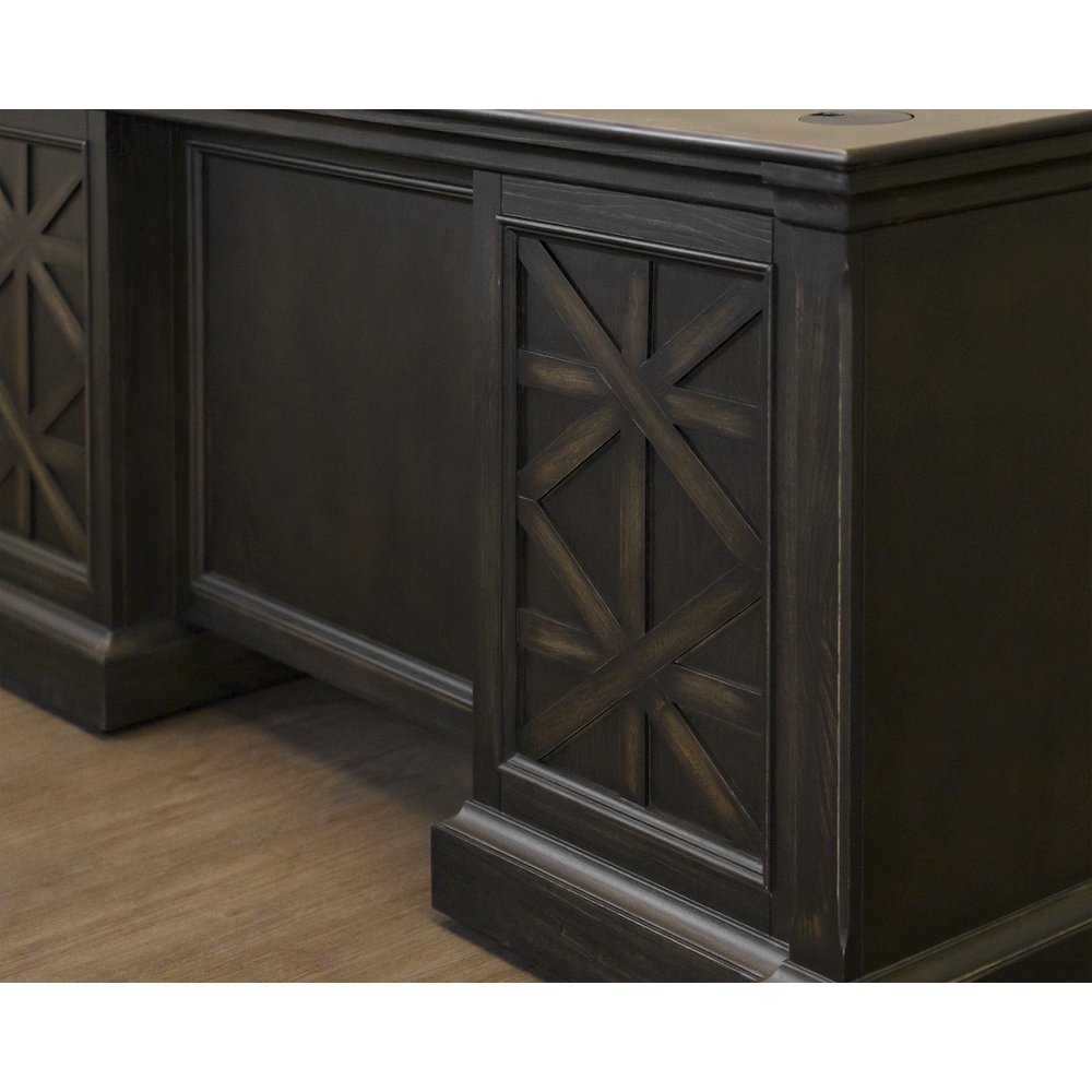 Kingston Wood Double Pedestal Executive Desk, Fully Assembled. Picture 16