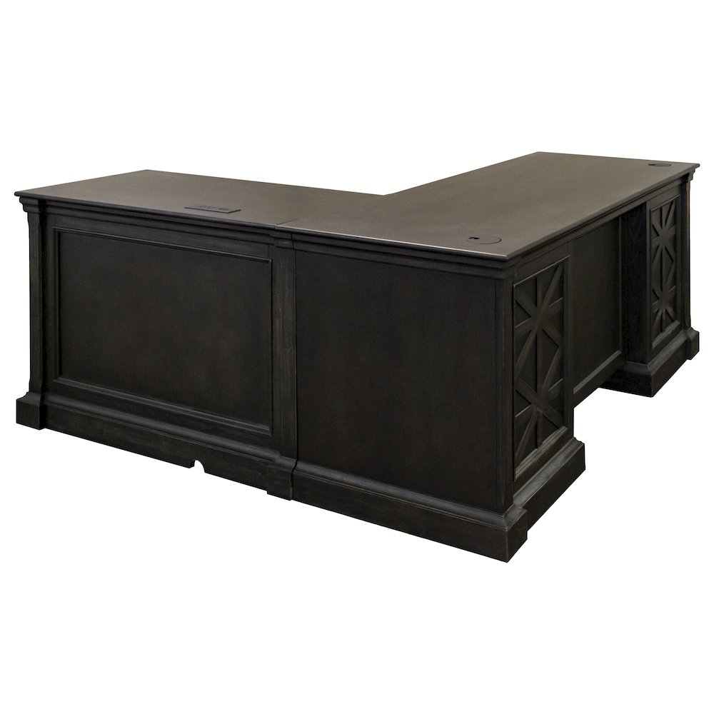 Kingston Wood L-Desk & Return, Writing Table & Return. Picture 5