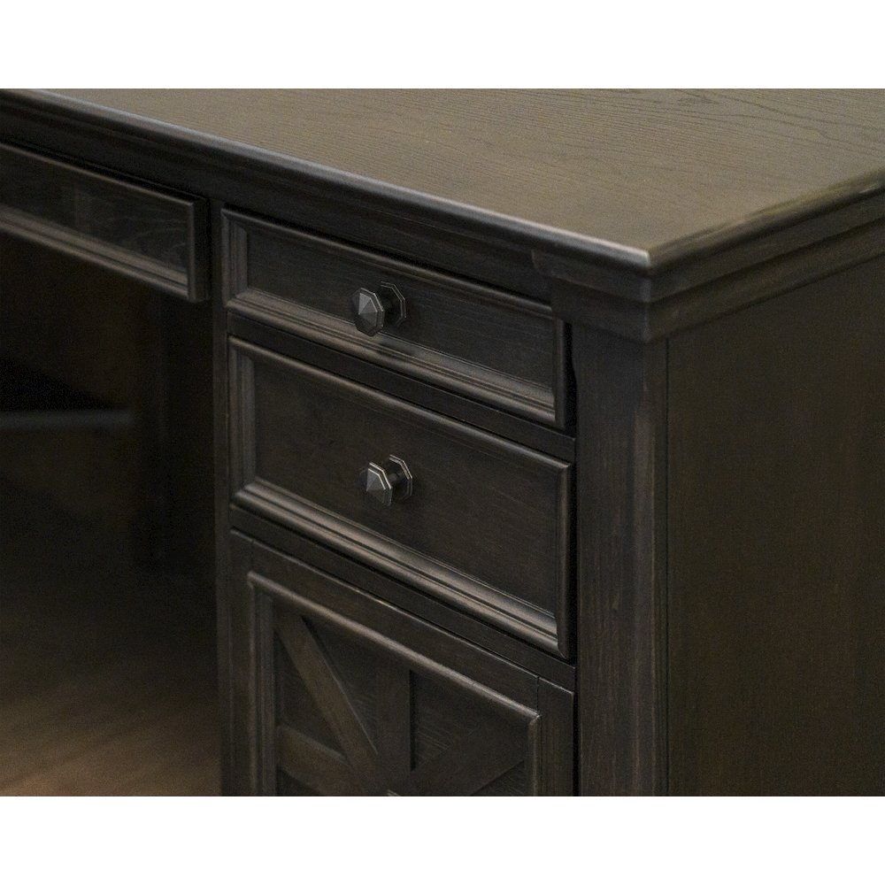 Kingston Wood L-Desk & Return, Writing Table & Return. Picture 7