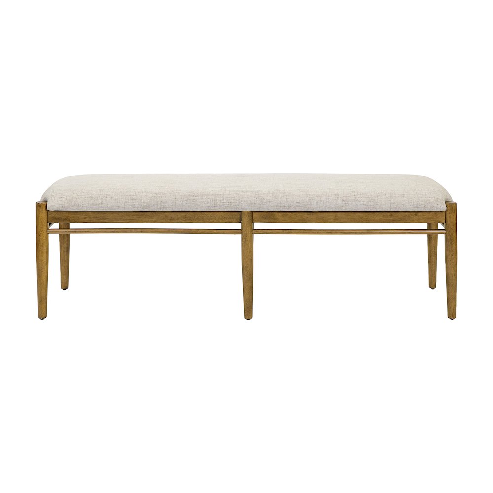 Lachlan Modern Wood Dining Table Bench, Fully Assembled, Brown. Picture 2