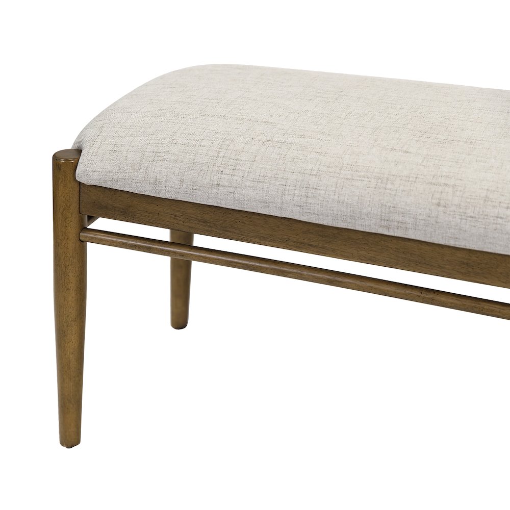 Lachlan Modern Wood Dining Table Bench, Fully Assembled, Brown. Picture 7