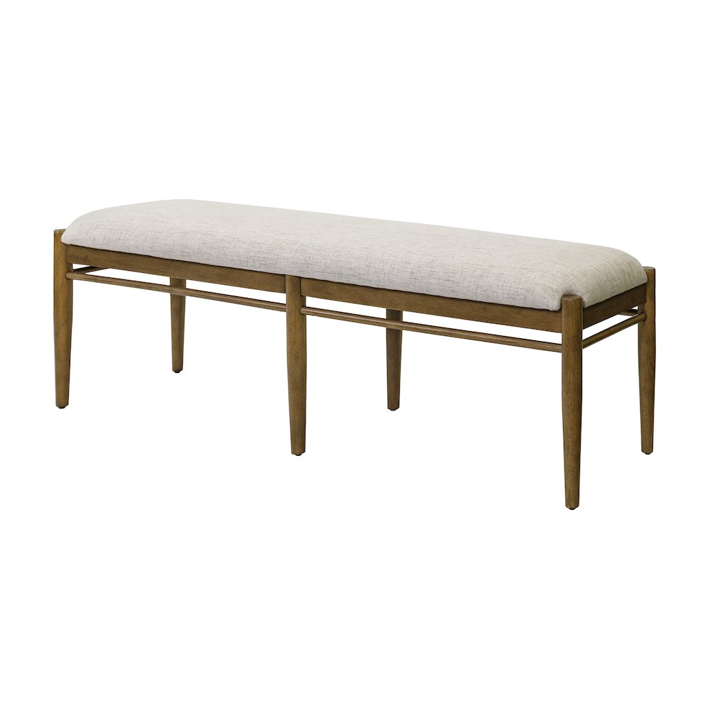 Lachlan Modern Wood Dining Table Bench, Fully Assembled, Brown. Picture 1