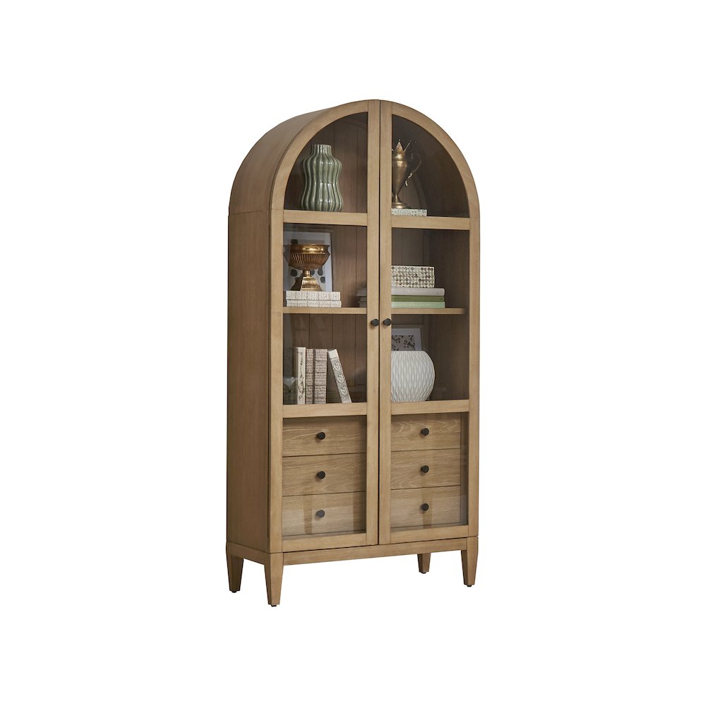 Laurel Wood Arched Display Cabinet/Bookcase. Picture 1