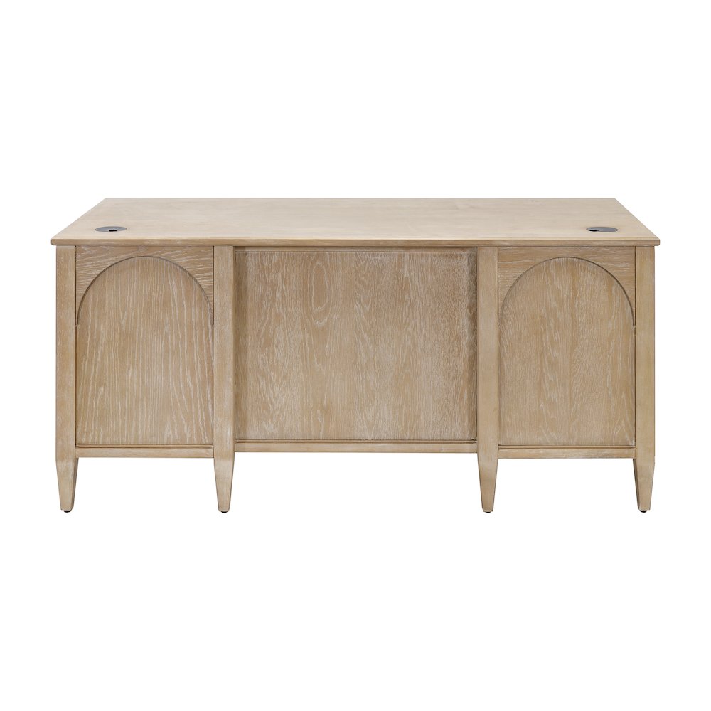 Laurel Wood Double Pedestal Desk, Wood Office Desk. Picture 8