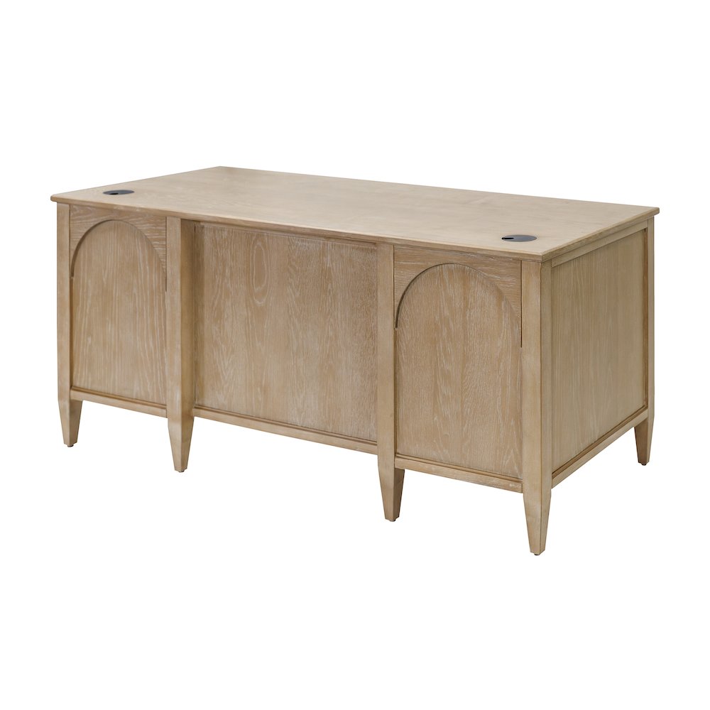 Laurel Wood Double Pedestal Desk, Wood Office Desk. Picture 9