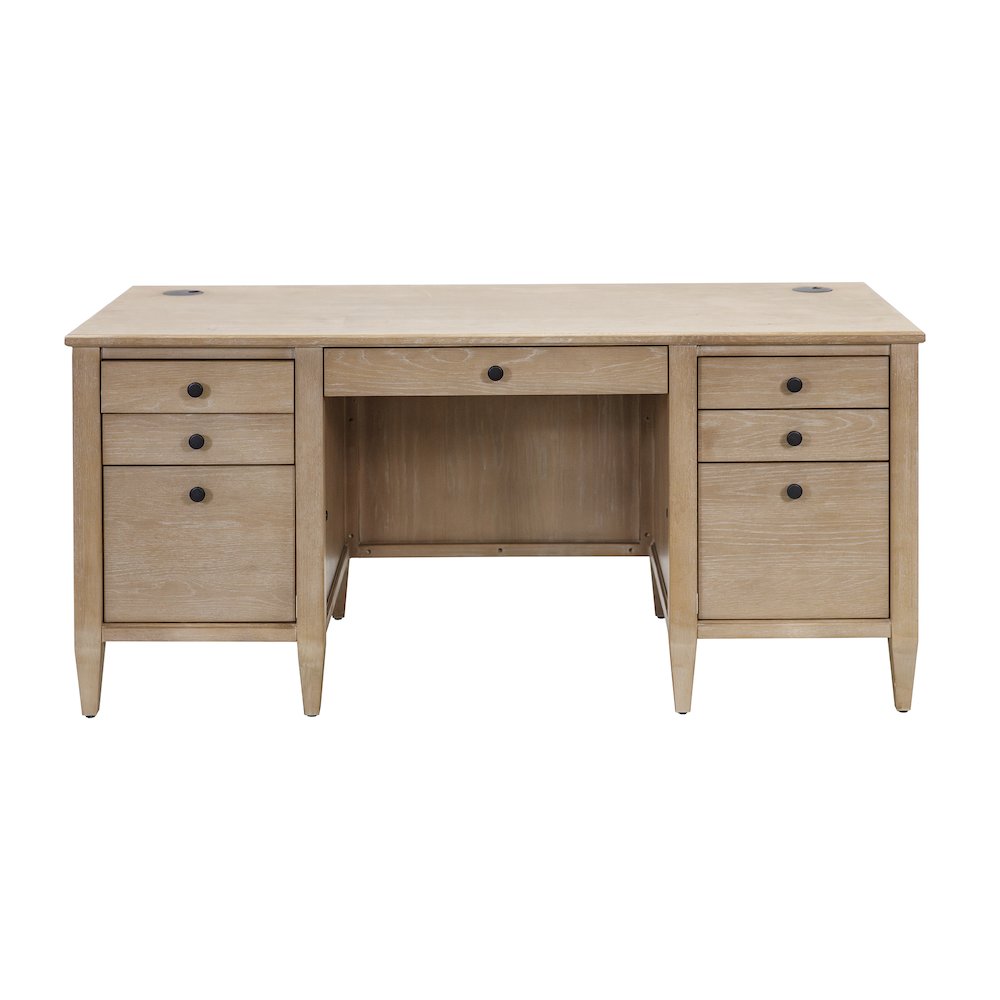 Laurel Wood Double Pedestal Desk, Wood Office Desk. Picture 7