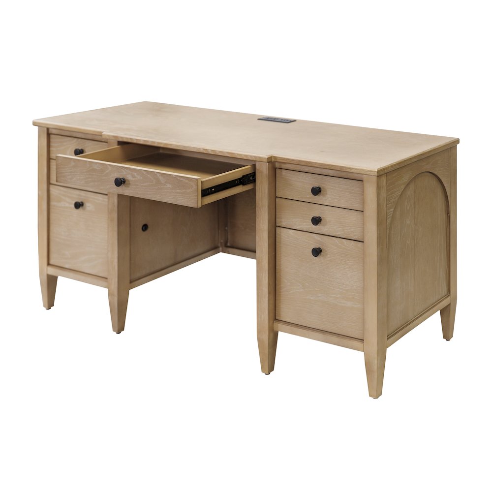 Laurel Wood Credenza, Wood Office Desk. Picture 13