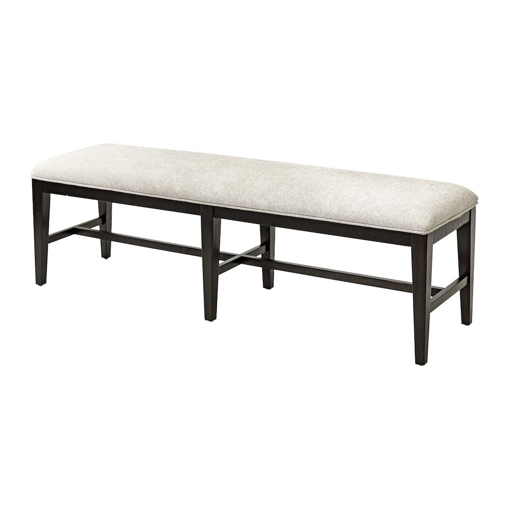 Montclair Modern Wood Dining Table Bench, Fully Assembled, Black. Picture 1