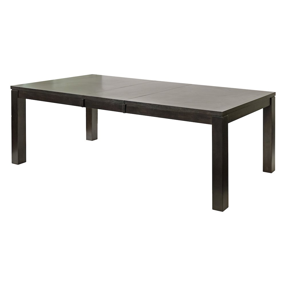 Montclair Modern Wood Rectangular Extension Kitchen Dining Table, Black. Picture 4