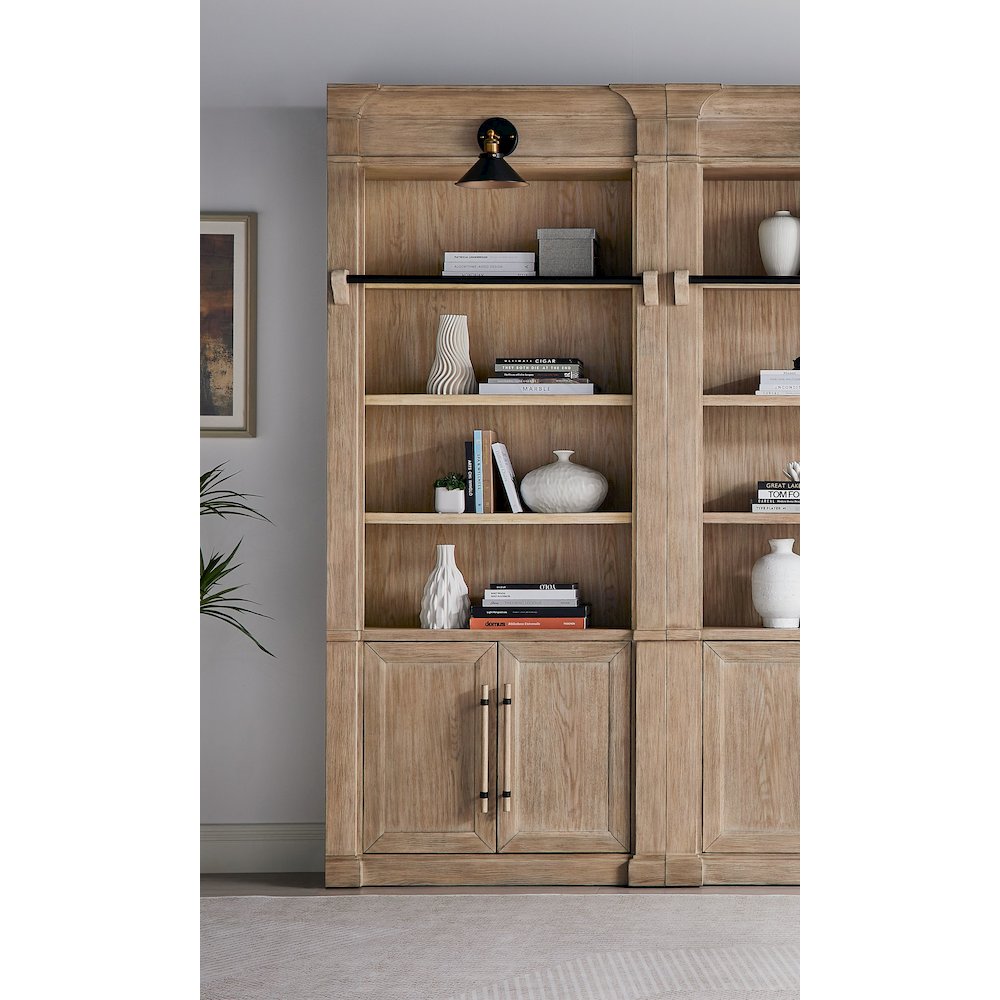 Contemporary 8' Tall Wood Bookcase, Storage Organizer, Display Shelf, Brown. Picture 4