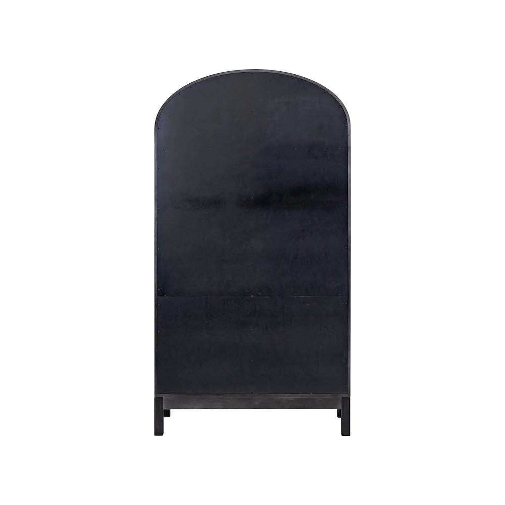Modern Wood Arched Display Cabinet/Bookcase, Storage Cabinet, Black. Picture 3