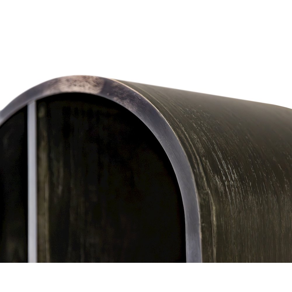 Modern Wood Arched Display Cabinet/Bookcase, Storage Cabinet, Black. Picture 7