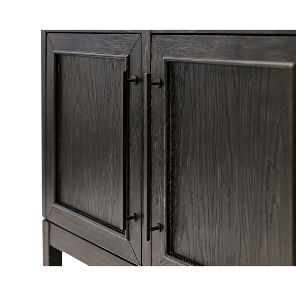 Modern Wood Arched Display Cabinet/Bookcase, Storage Cabinet, Black. Picture 8