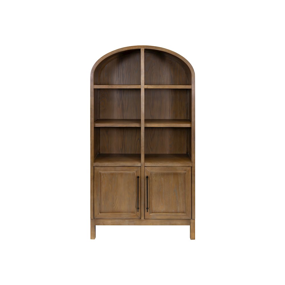 Modern Wood Arched Display Cabinet/Bookcase, Storage Cabinet, Brown. Picture 1