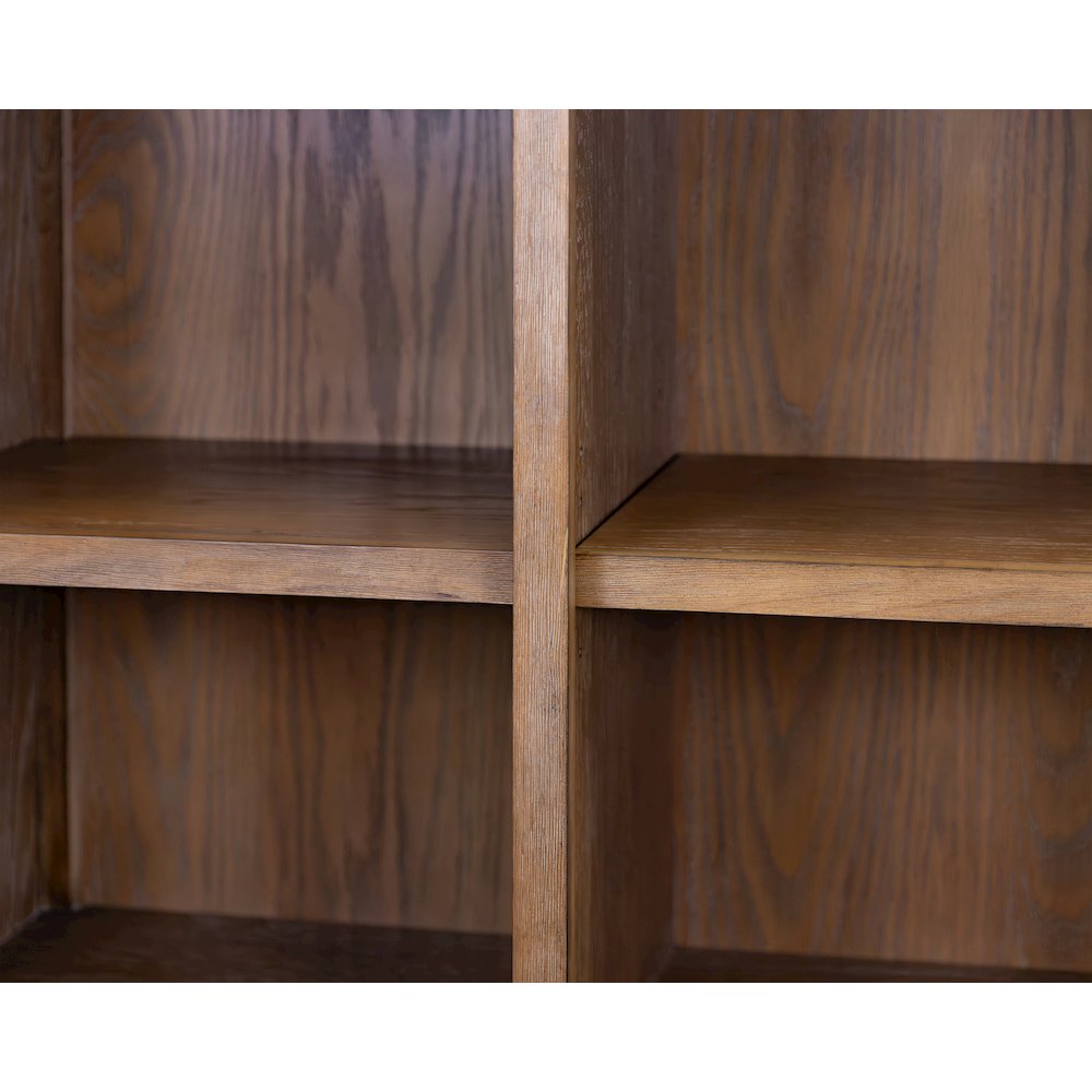 Modern Wood Arched Display Cabinet/Bookcase, Storage Cabinet, Brown. Picture 8
