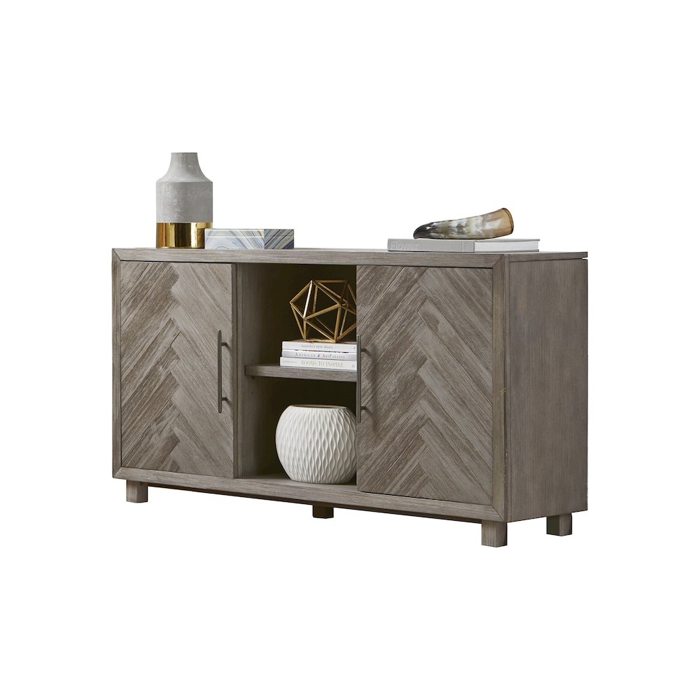 Palisades 60" TV Console, Fully Assembled, Gray. Picture 5