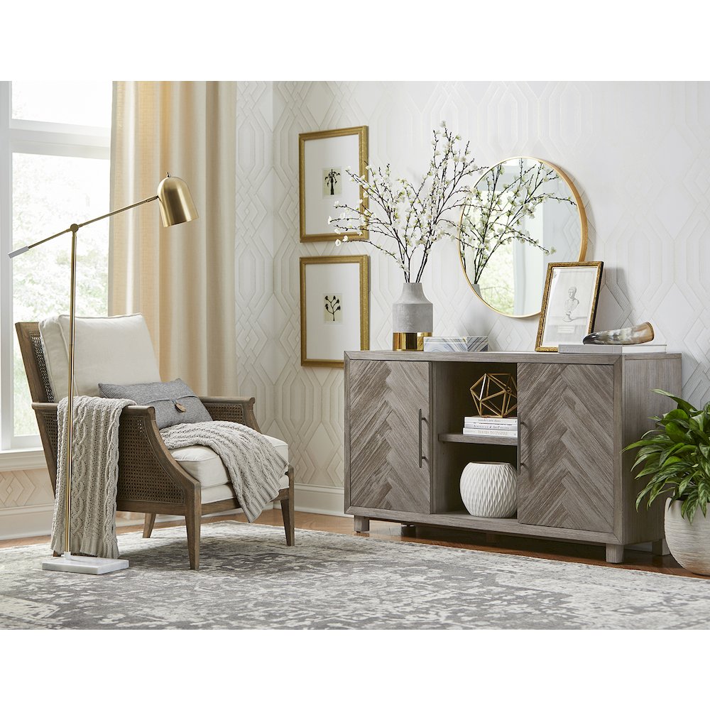 Palisades 60" TV Console, Fully Assembled, Gray. Picture 4