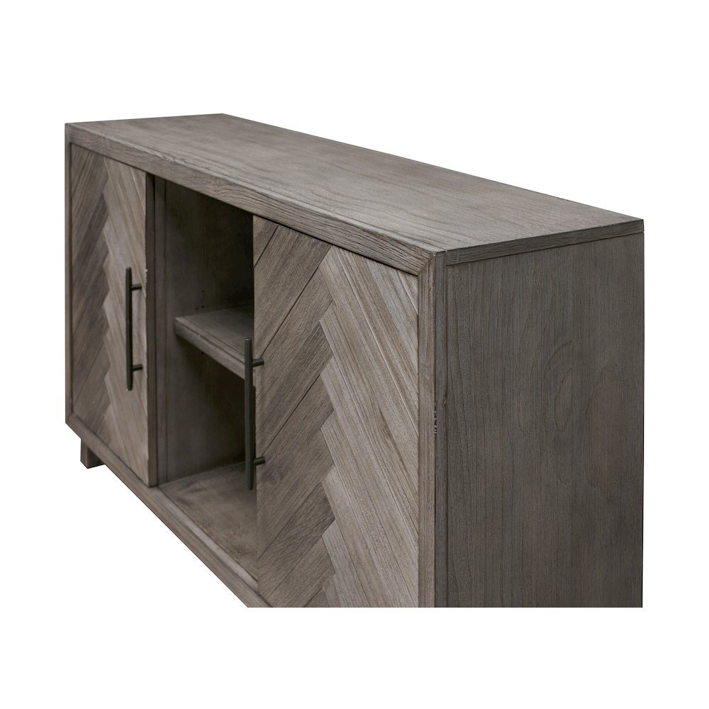Palisades 60" TV Console, Fully Assembled, Gray. Picture 6