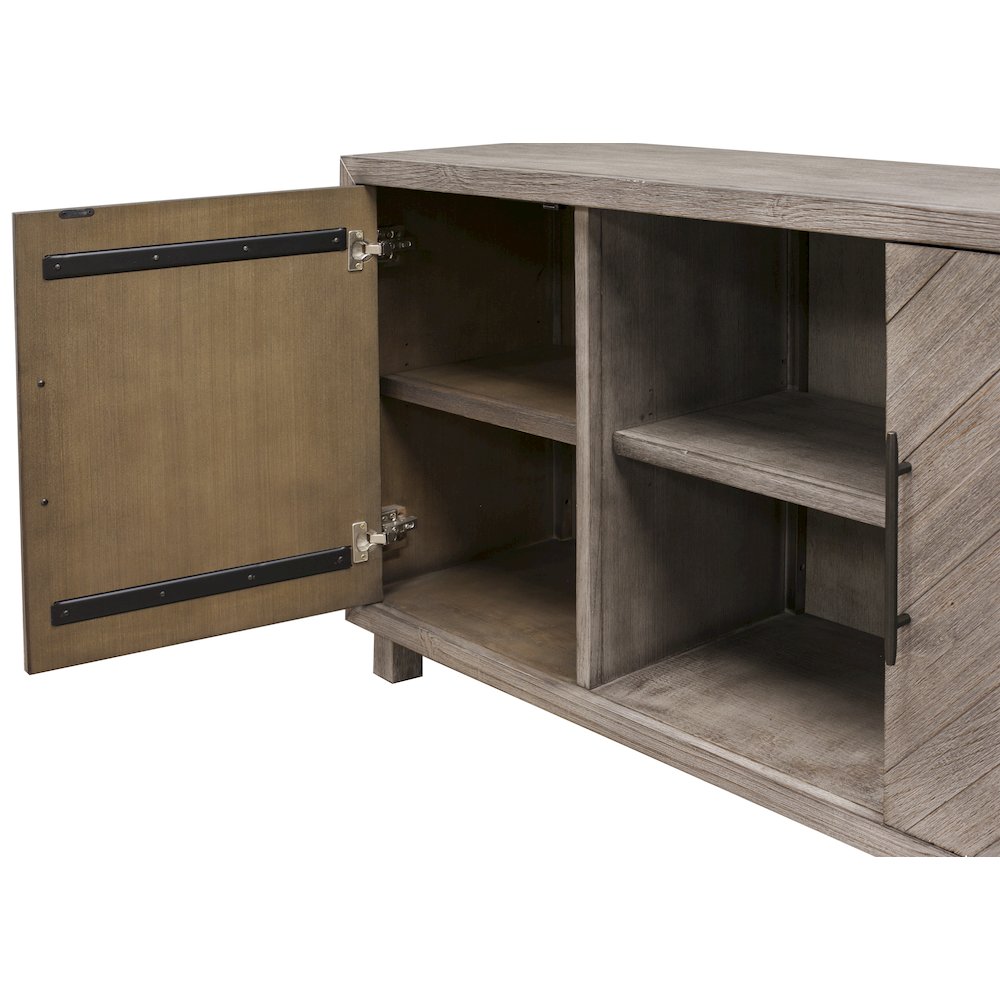 Palisades 60" TV Console, Fully Assembled, Gray. Picture 8
