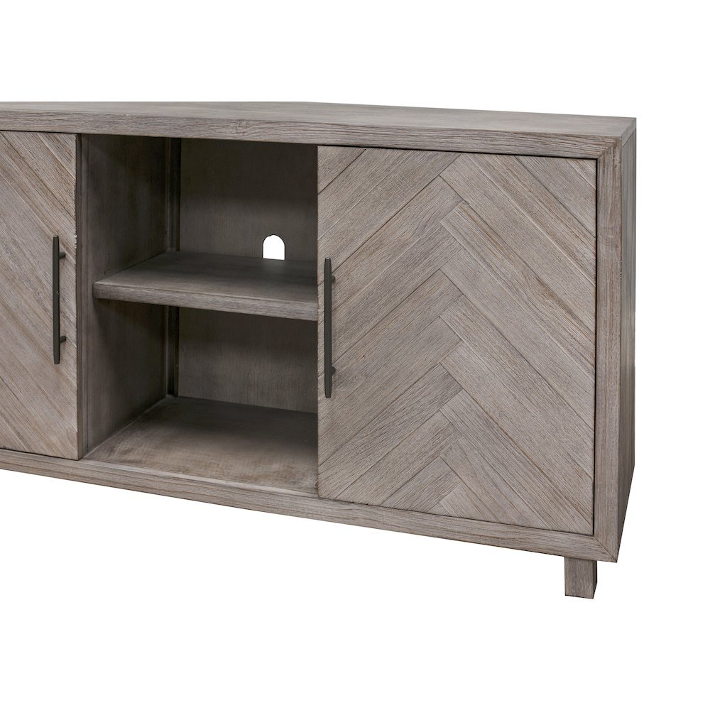 Palisades 60" TV Console, Fully Assembled, Gray. Picture 9