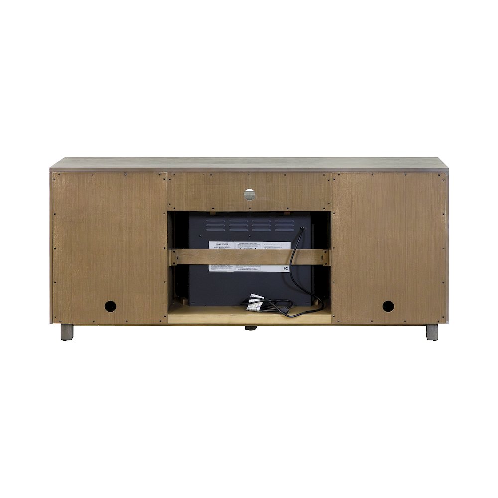 Palisades 67" Fireplace Console, Fully Assembled, Gray. Picture 13