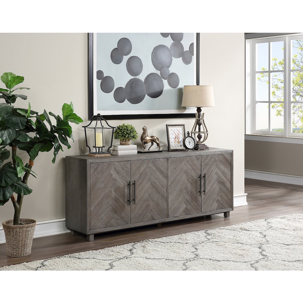 Palisades 80" Four Door TV Console. Picture 5