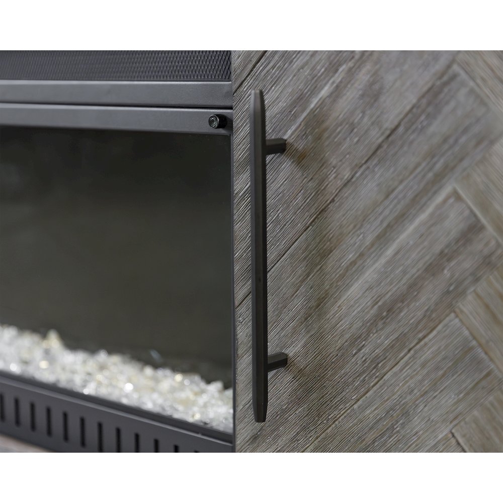 Palisades 80" Fireplace Console, Fully Assembled, Gray. Picture 5