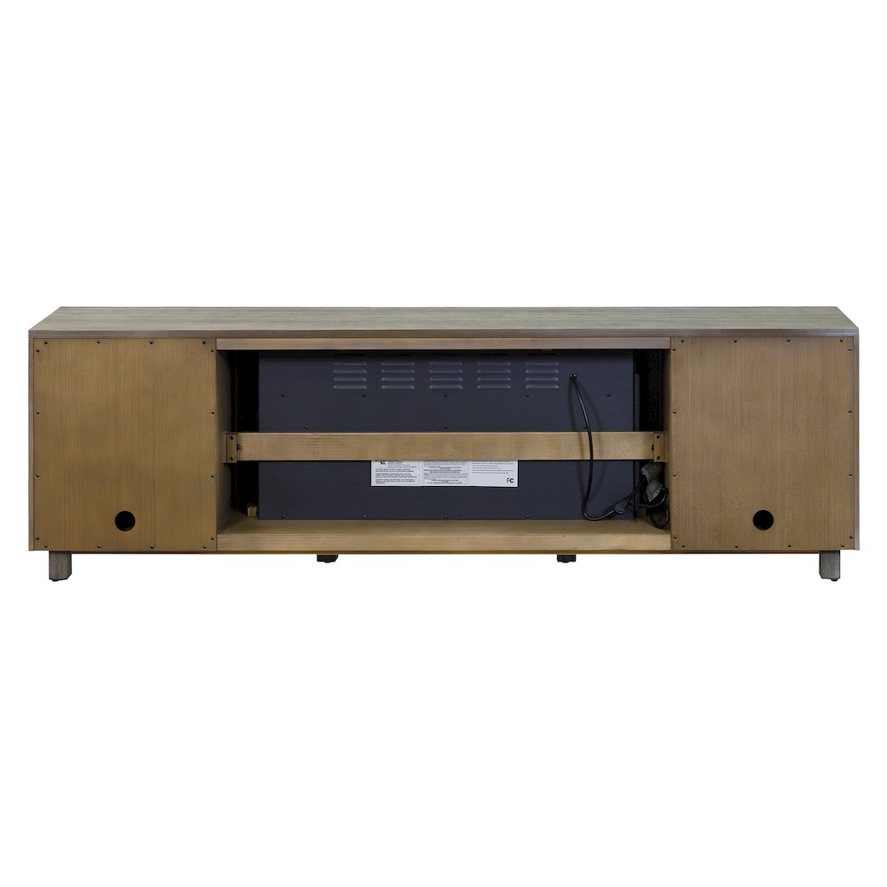 Palisades 80" Fireplace Console, Fully Assembled, Gray. Picture 7