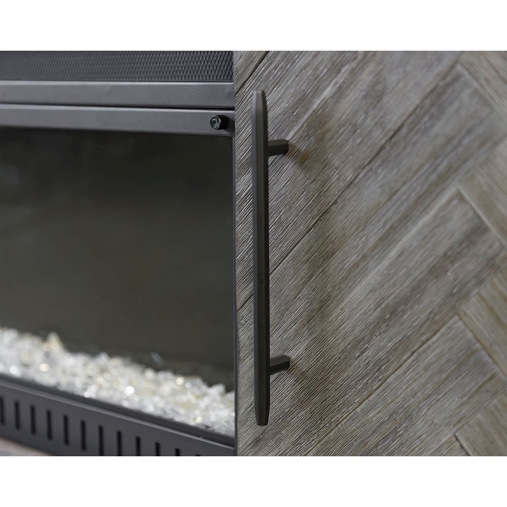 Palisades 80" Fireplace Console, Fully Assembled, Gray. Picture 11