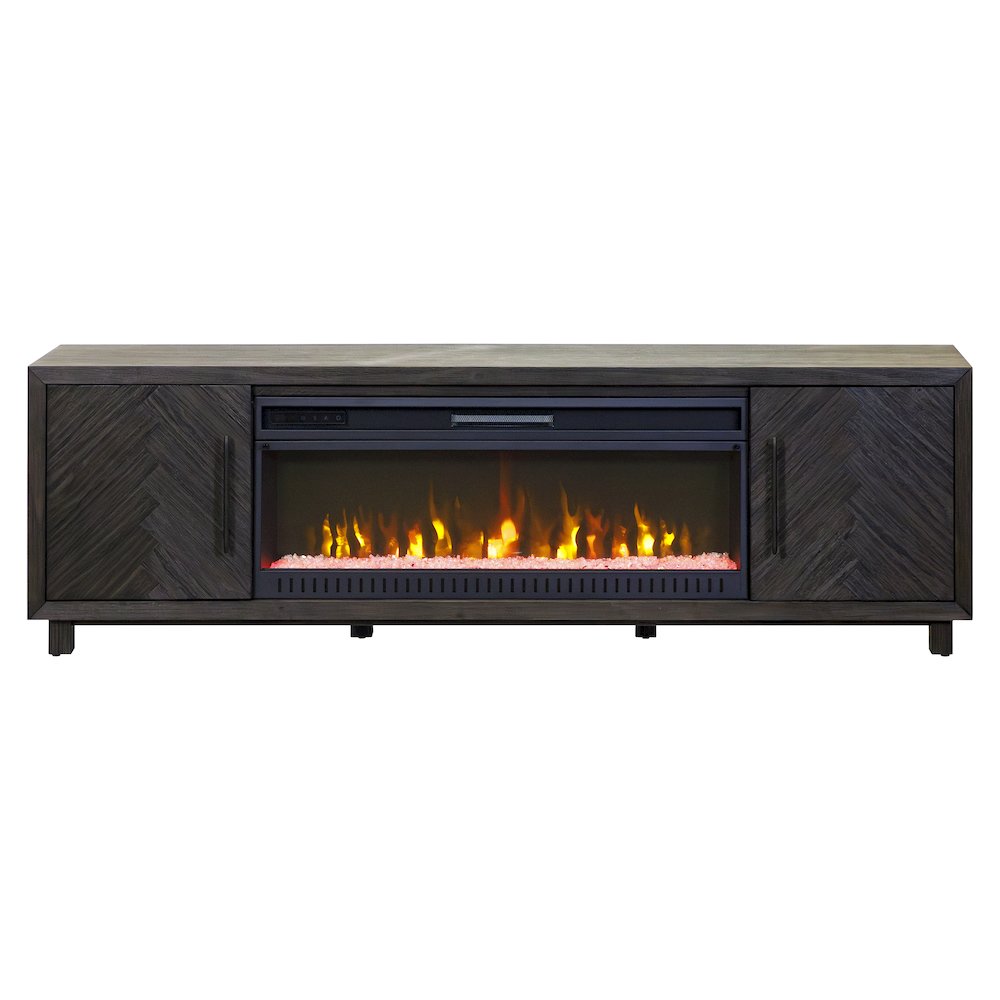 Palisades 80" Fireplace Console, Fully Assembled, Gray. Picture 6