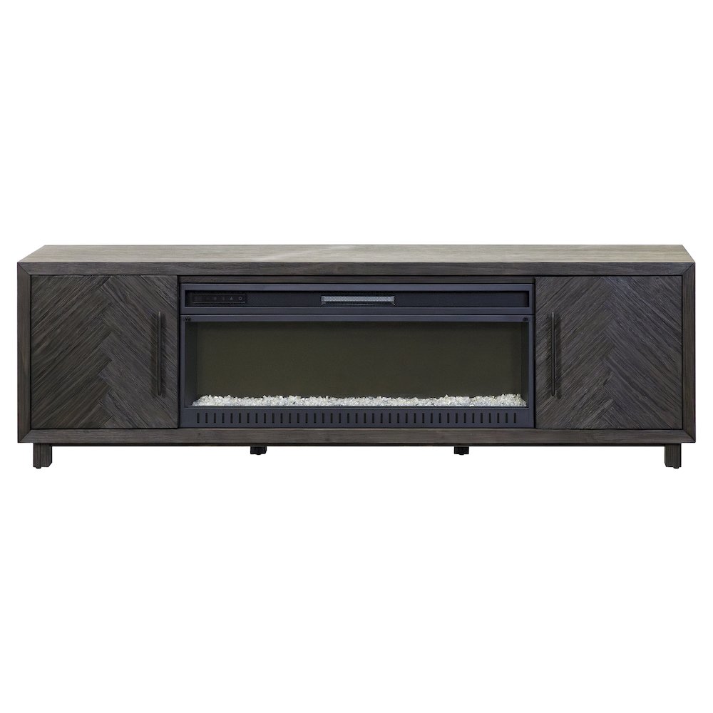 Palisades 80" Fireplace Console, Fully Assembled, Gray. Picture 2