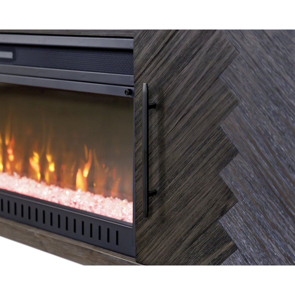 Palisades 80" Fireplace Console, Fully Assembled, Gray. Picture 7