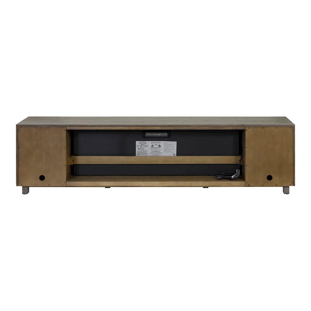 Palisades 96" Fireplace Console, Fully Assembled, Gray. Picture 6