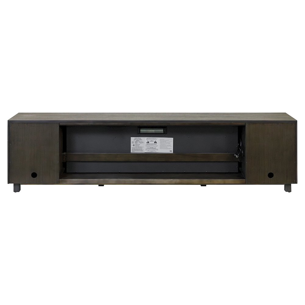 Palisades 96" Fireplace Console, Fully Assembled, Gray. Picture 9