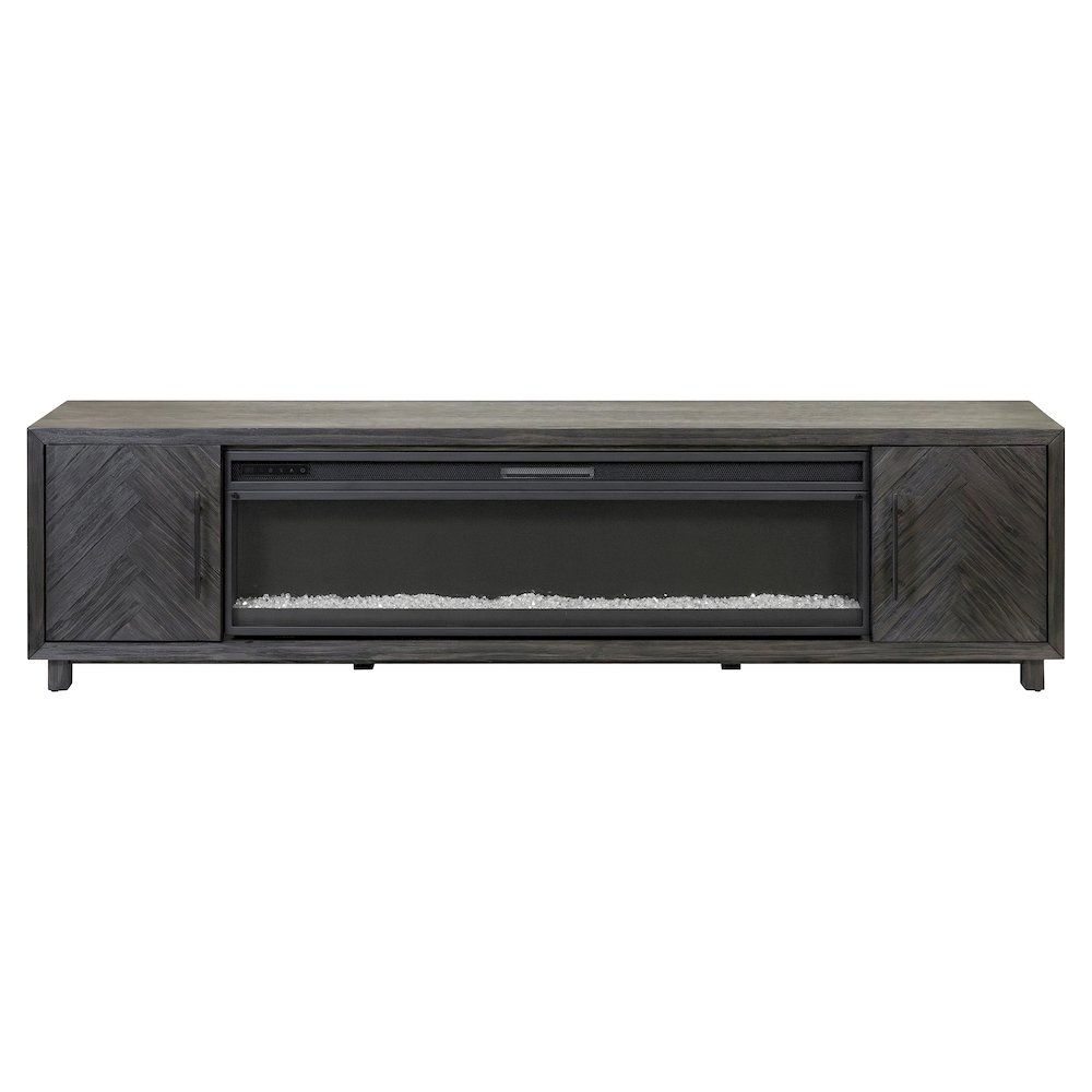 Palisades 96" Fireplace Console, Fully Assembled, Gray. Picture 6