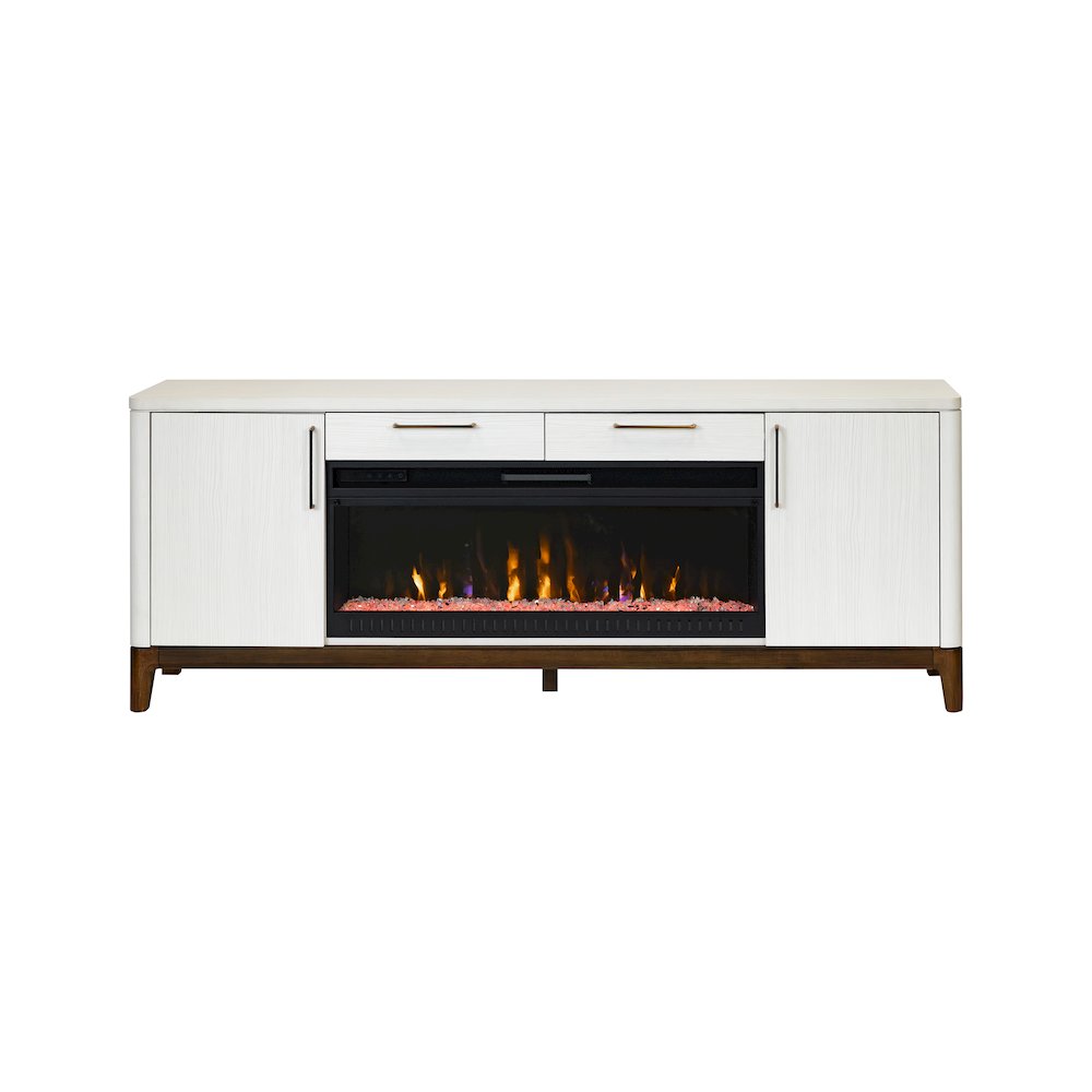 80" Wood Laminate Fireplace Console, Entertainment Storage, TV Stand. Picture 1