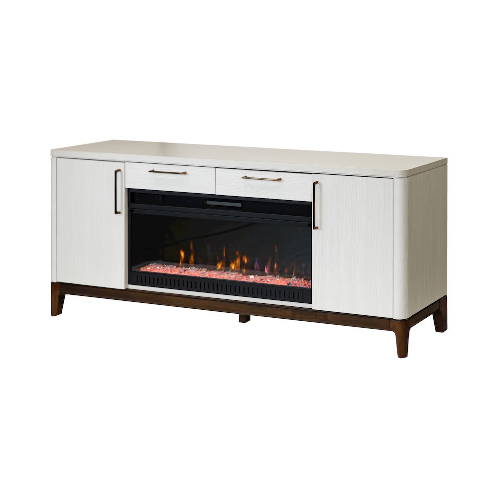 80" Wood Laminate Fireplace Console, Entertainment Storage, TV Stand. Picture 2