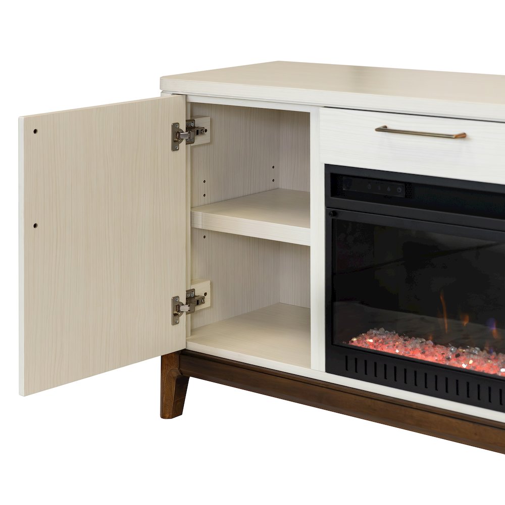 80" Wood Laminate Fireplace Console, Entertainment Storage, TV Stand. Picture 9