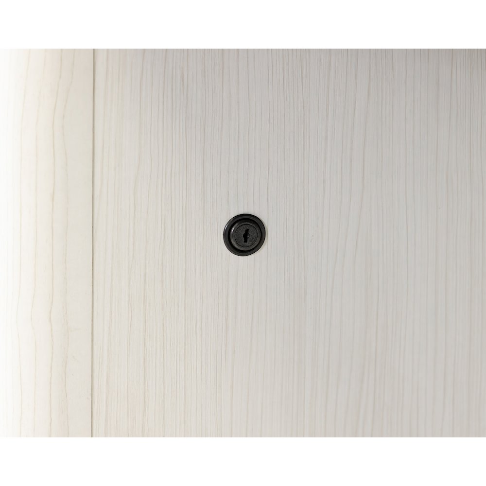 Contemporary Laminate Wood Office Desk, Writing Table, Storage Credenza, White. Picture 8
