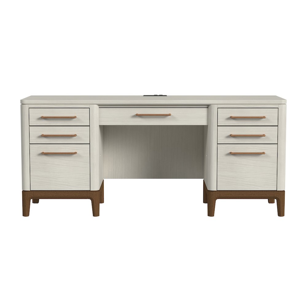 Contemporary Laminate Wood Office Desk, Writing Table, Storage Credenza, White. Picture 10