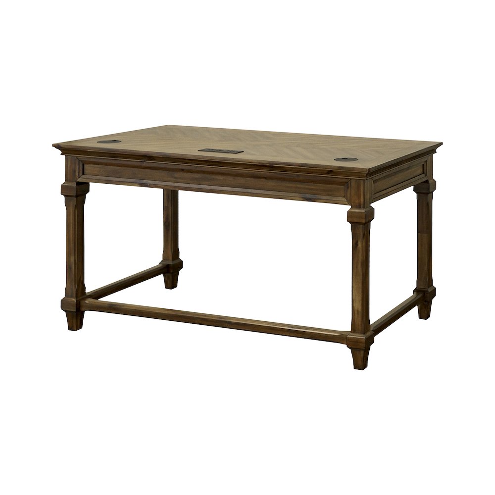 Porter Traditional Wood Writing Desk, Brown. Picture 7